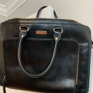 Kate Spade Black Leather Padded Laptop Bag/Purse